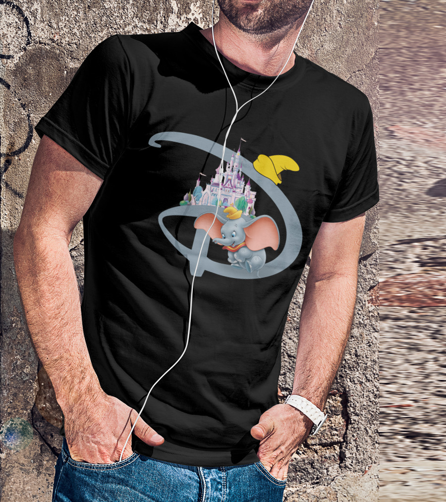 Disney Dumbo Castle With Iconic Hat And Letter D T-Shirt