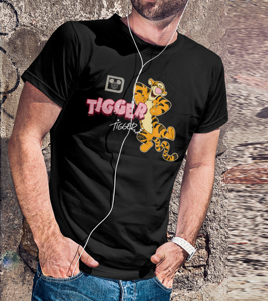 Tigger Disney Character Logo With Illustration And T-Shirt