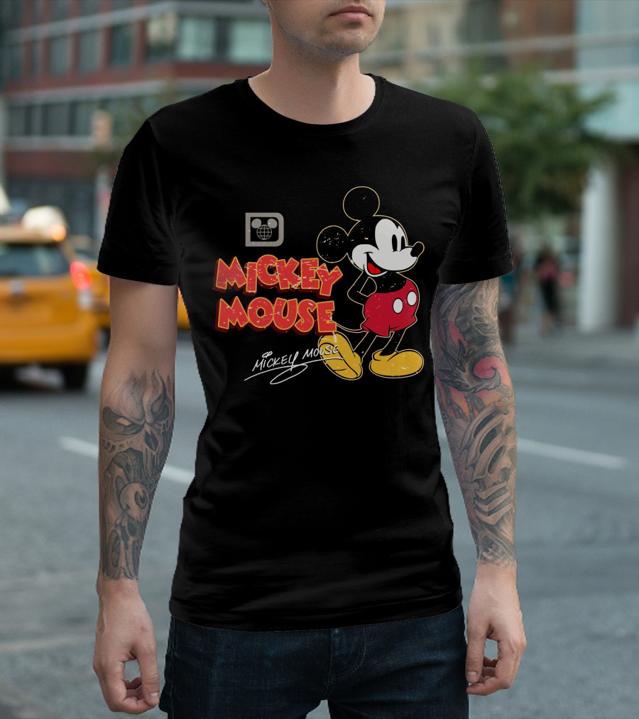 Mickey Mouse Iconic Character Vintage Style Retro Red Shorts T-Shirt