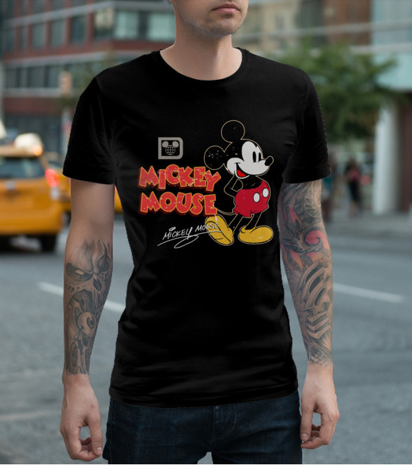Mickey Mouse Iconic Character Vintage Style Retro Red Shorts T-Shirt