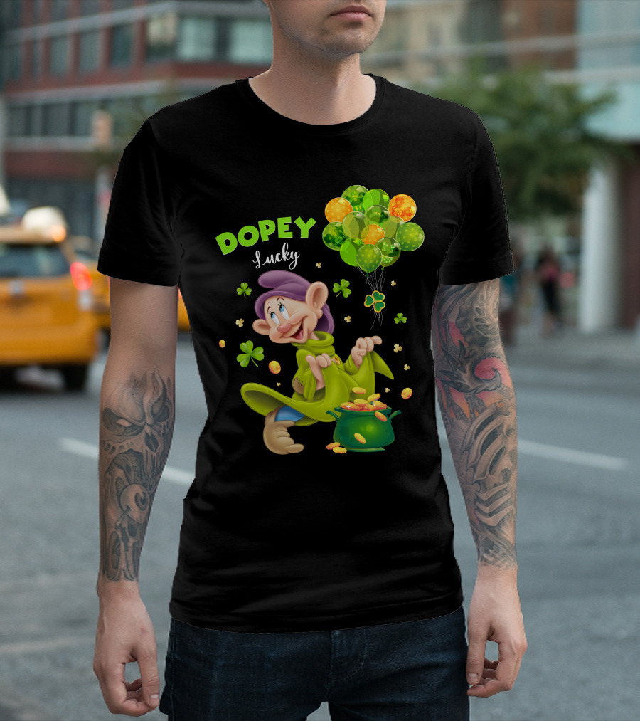 Dopey Lucky Balloons And Coins With Shamrock T-Shirt