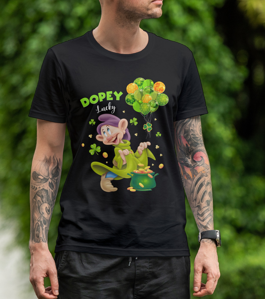 Dopey Lucky Balloons And Coins With Shamrock T-Shirt