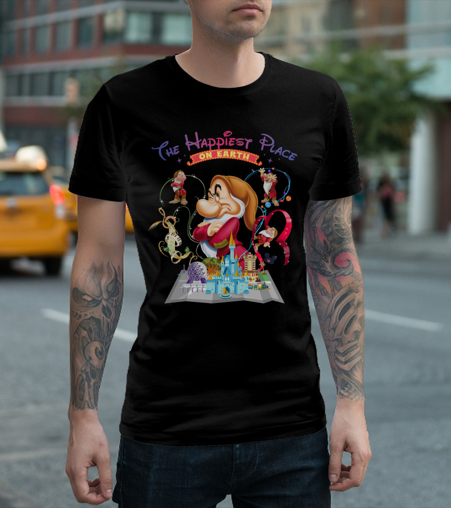 The Happiest Place On Earth Grumpy Dwarf Magic Kingdom Adventure T-Shirt