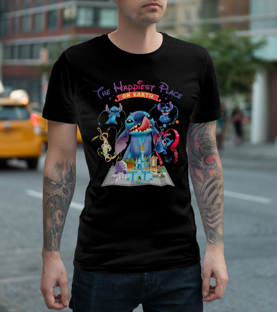 The Happiest Place On Earth Stitch Disney Parks Adventure T-Shirt