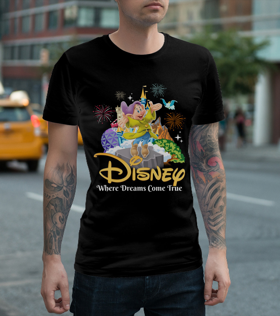 Disney Dopey Where Dreams Come True Fireworks Adventure T-Shirt