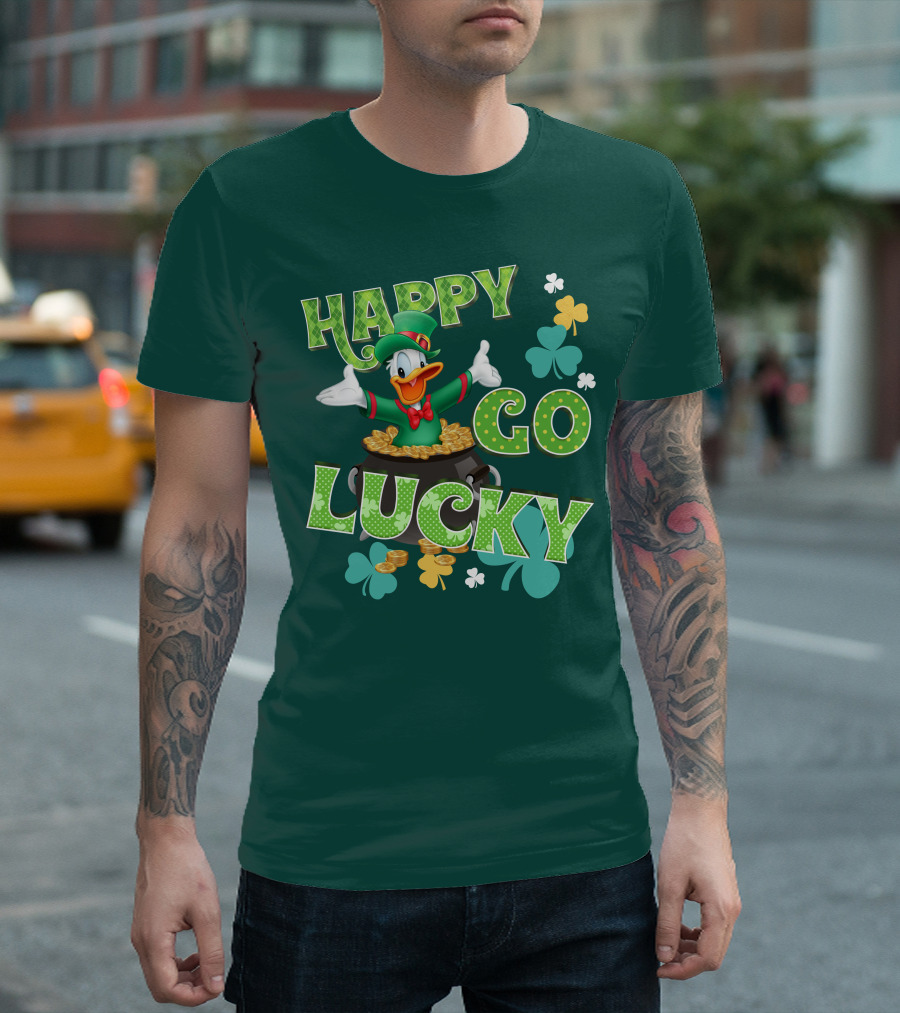 Happy Go Lucky Donald Duck St. Patrick's Day T-Shirt