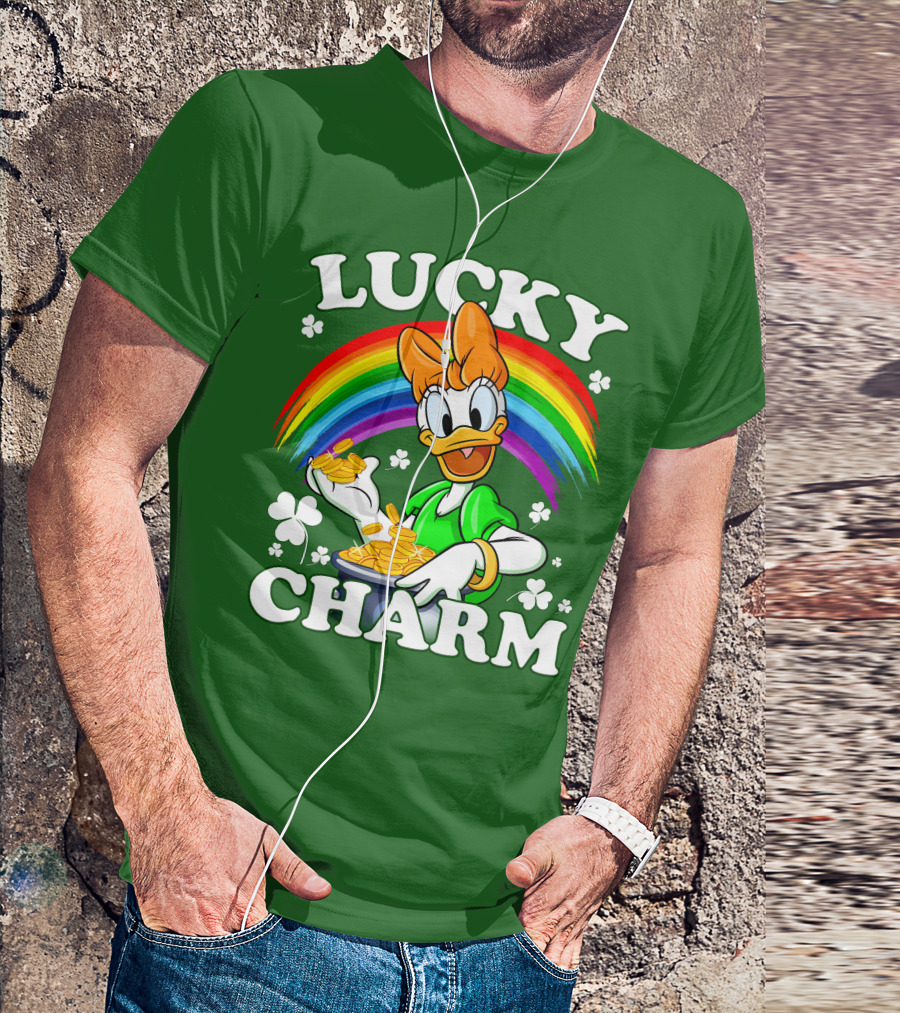 Lucky Charm Daisy Rainbow Gold Coins Shamrocks T-Shirt