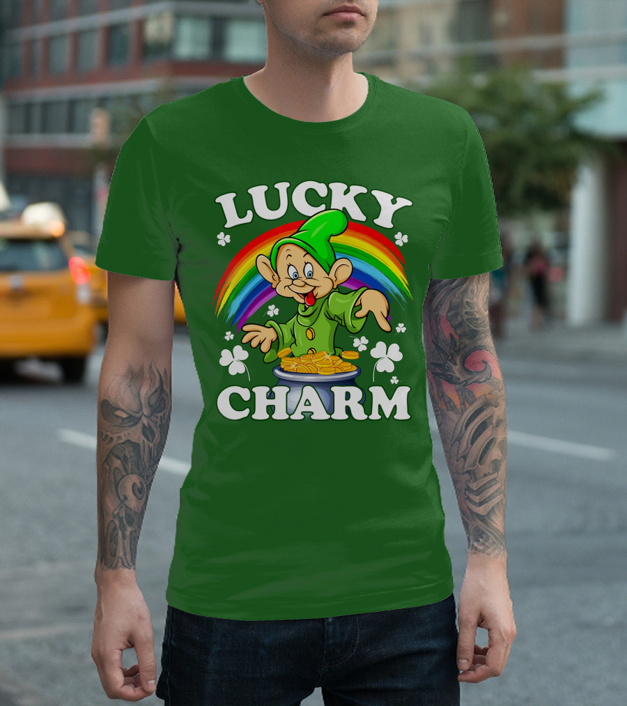 Lucky Charm Dopey Rainbow Gold Coins Shamrocks T-Shirt