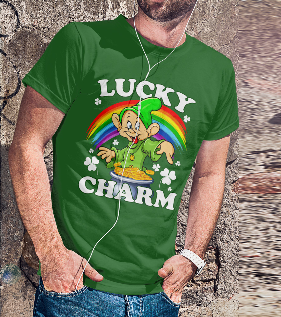 Lucky Charm Dopey Rainbow Gold Coins Shamrocks T-Shirt