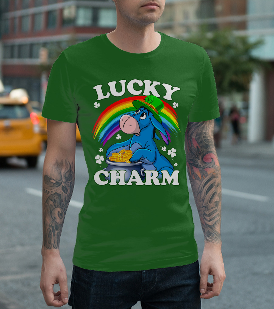 Lucky Charm Eeyore Rainbow St. Patrick's Day T-Shirt