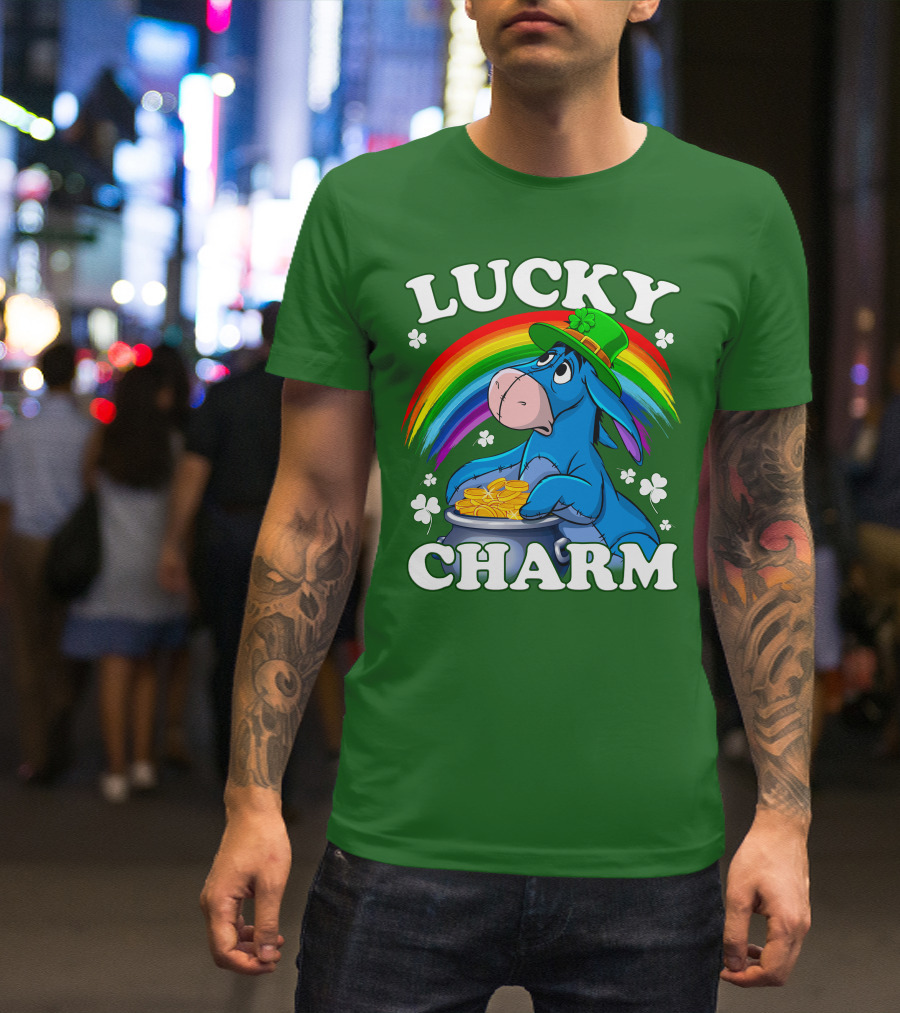 Lucky Charm Eeyore Rainbow St. Patrick's Day T-Shirt