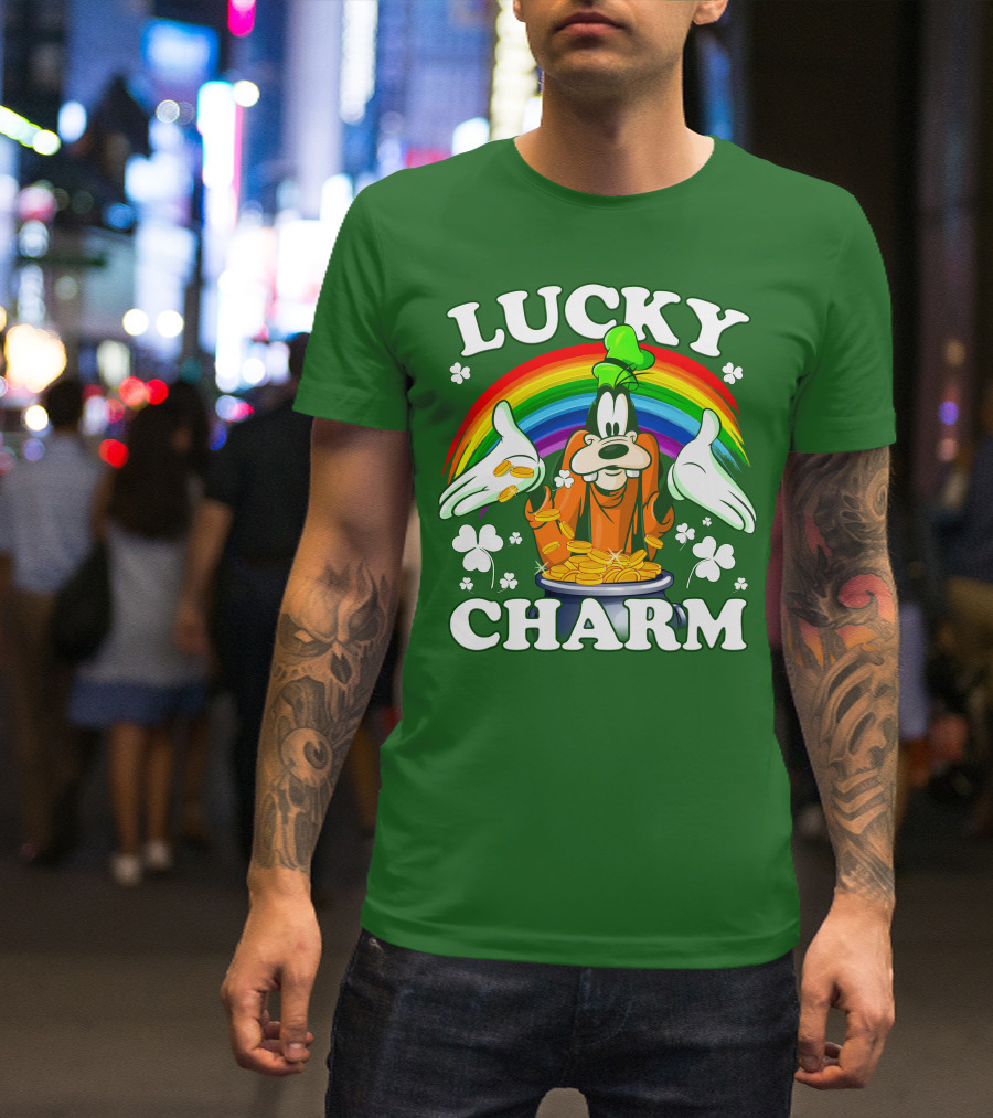 Lucky Charm Goofy Rainbow Gold Coins Shamrocks T-Shirt
