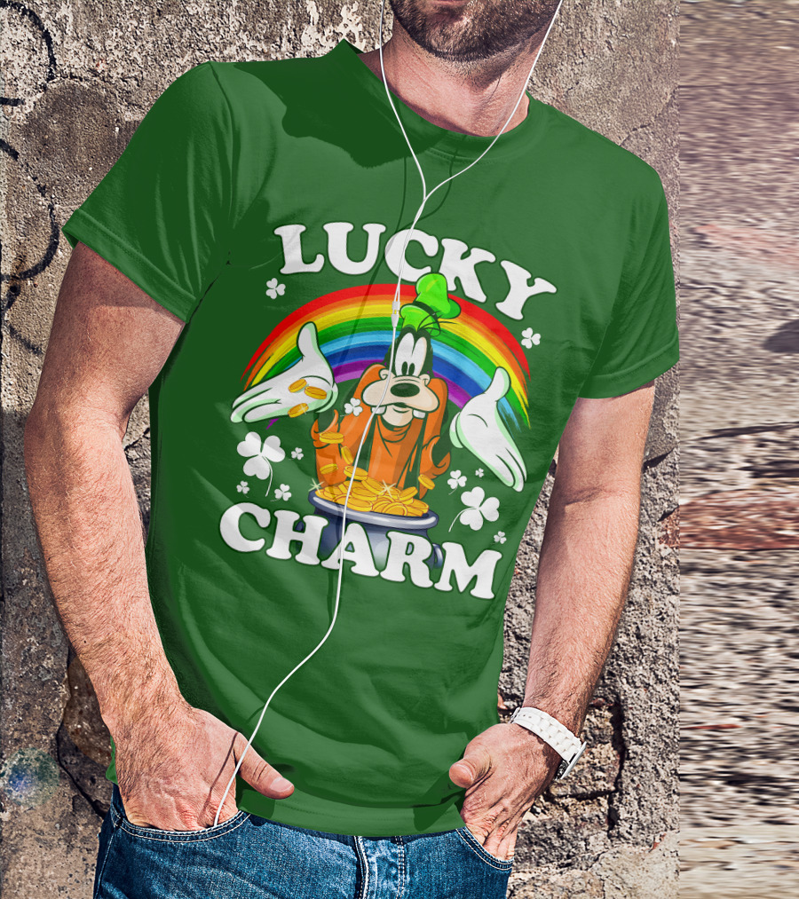 Lucky Charm Goofy Rainbow Gold Coins Shamrocks T-Shirt