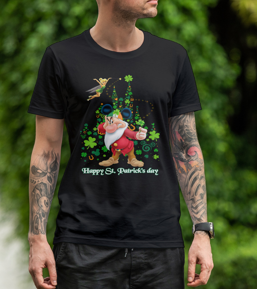 Happy St. Patrick's Day Grumpy Shamrock Castle T-Shirt