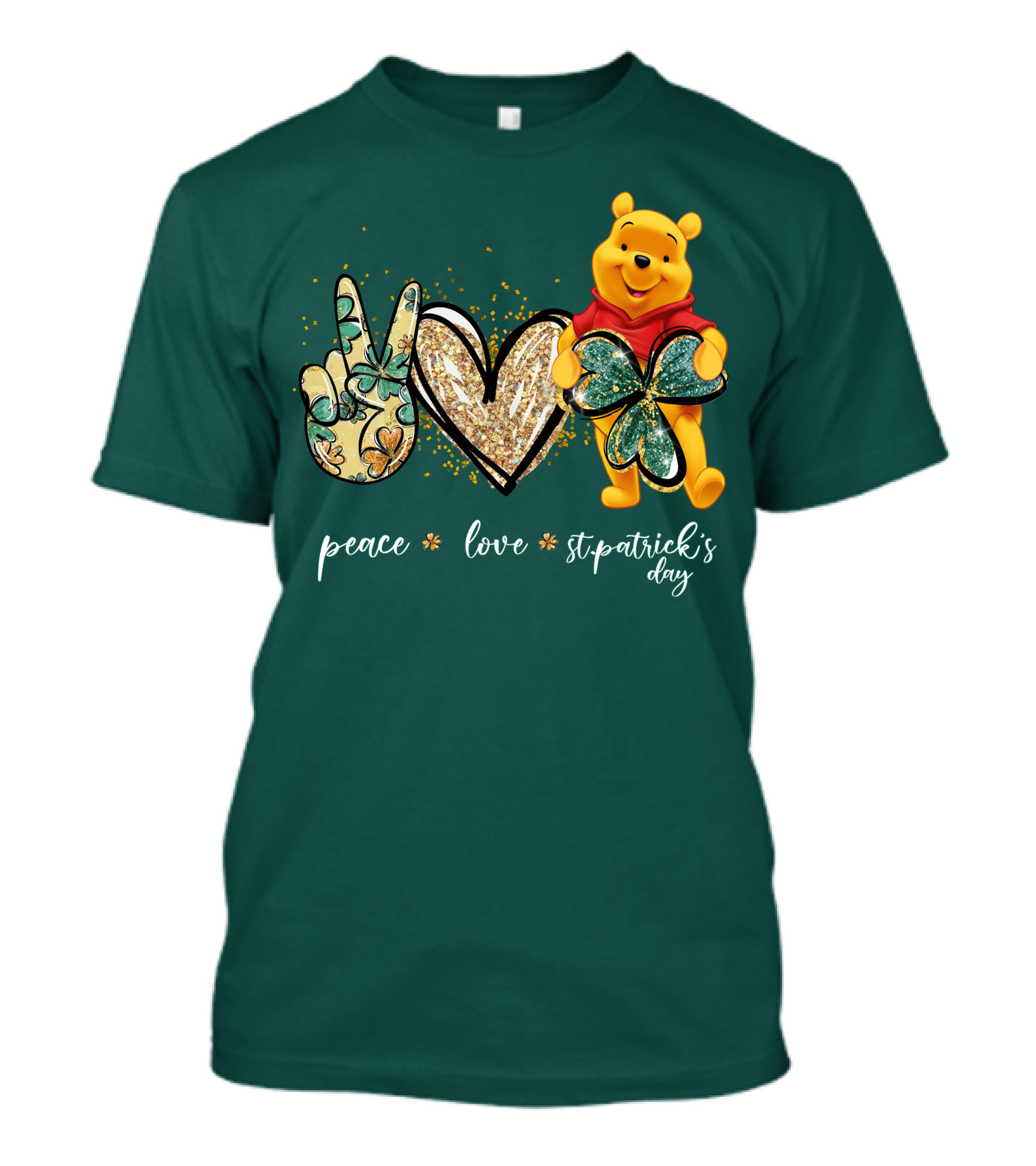 Peace Love St. Patrick's Day Pooh T-Shirt