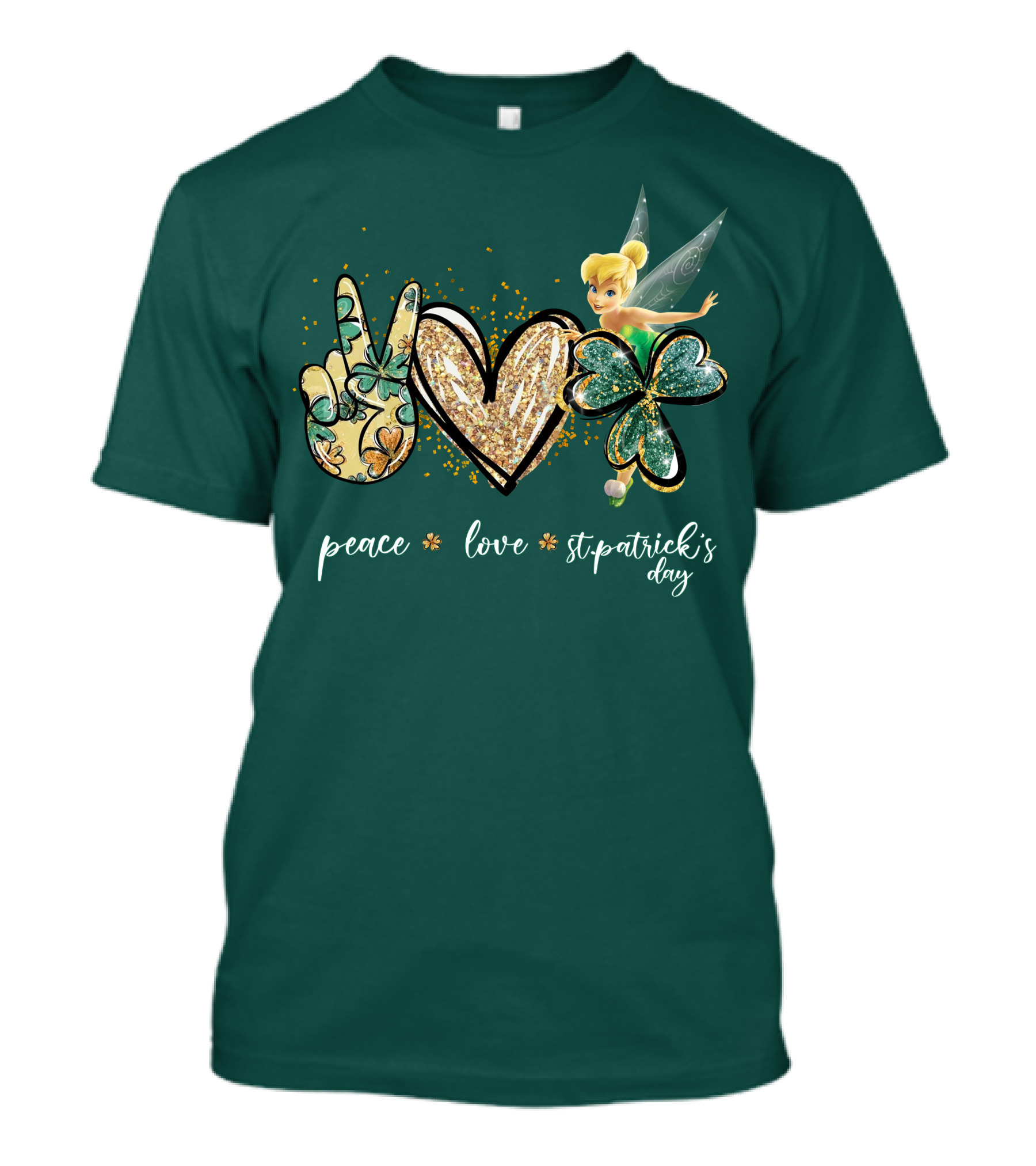 Peace Love St. Patrick's Day Tinkerbell T-Shirt