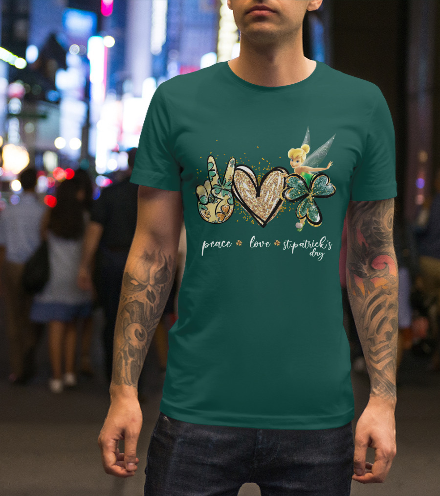 Peace Love St. Patrick's Day Tinkerbell T-Shirt