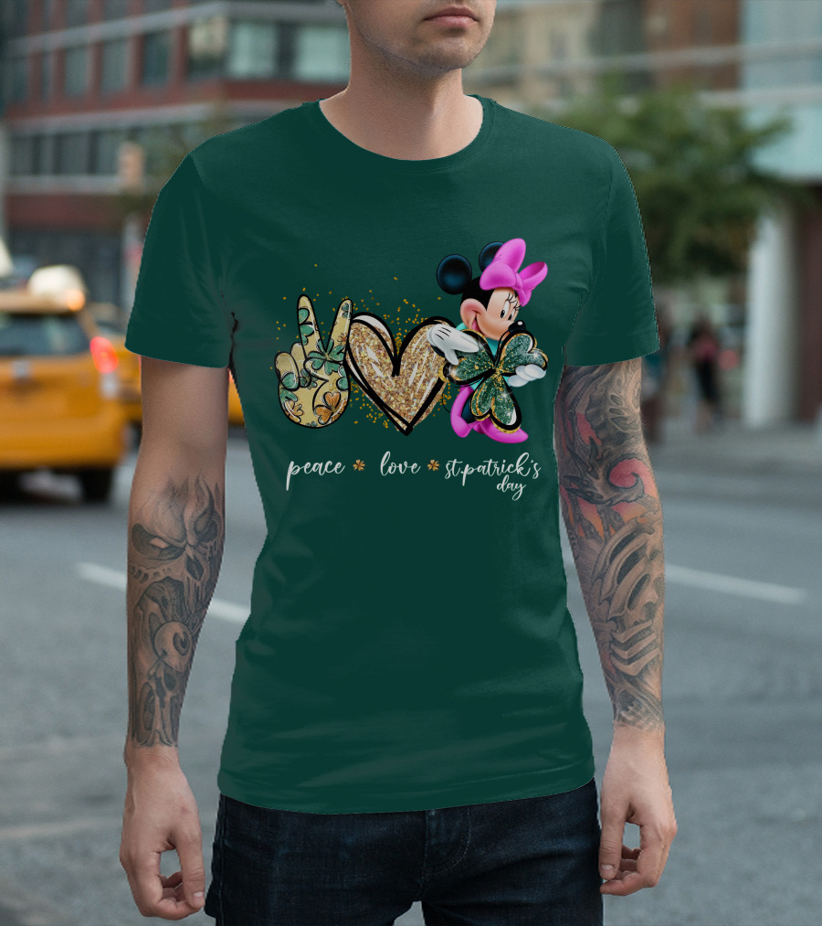 Peace Love St. Patrick's Day Minnie T-Shirt