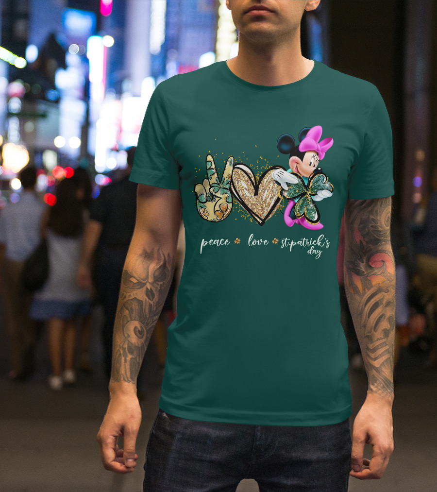 Peace Love St. Patrick's Day Minnie T-Shirt