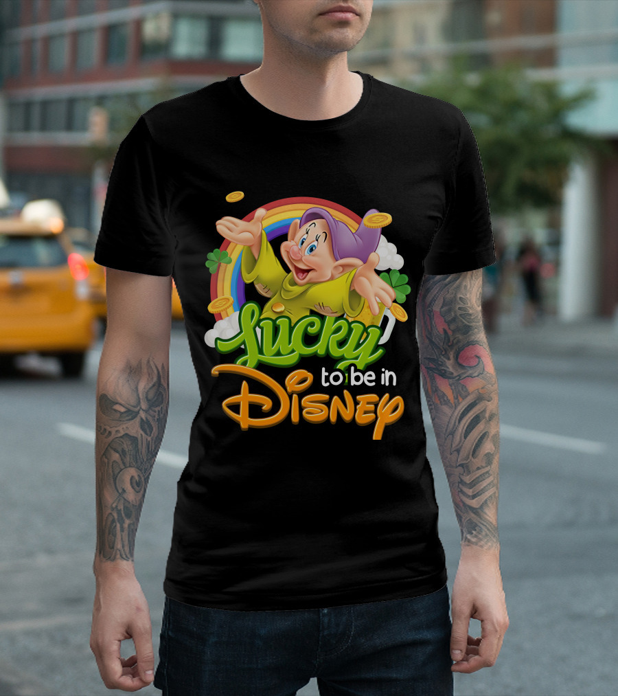 Lucky To Be In Disney Dopey Rainbow T-Shirt