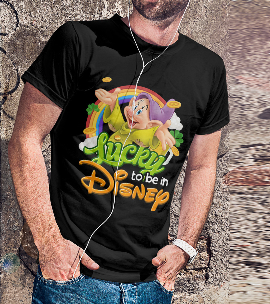 Lucky To Be In Disney Dopey Rainbow T-Shirt