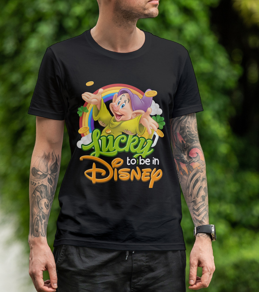 Lucky To Be In Disney Dopey Rainbow T-Shirt