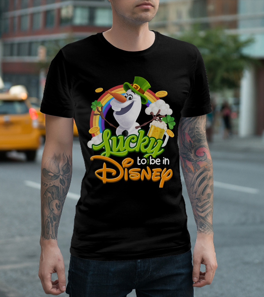 Lucky To Be In Disney Olaf St. Patrick's Day Rainbow Celebration T-Shirt