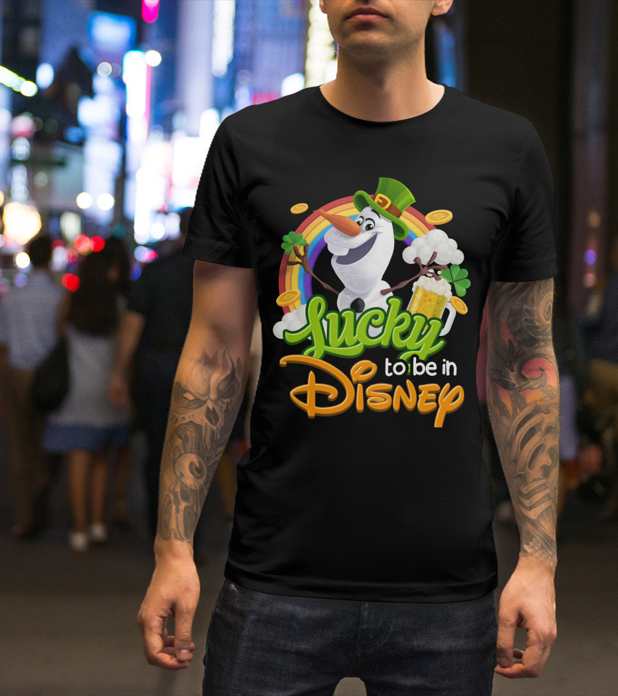 Lucky To Be In Disney Olaf St. Patrick's Day Rainbow Celebration T-Shirt