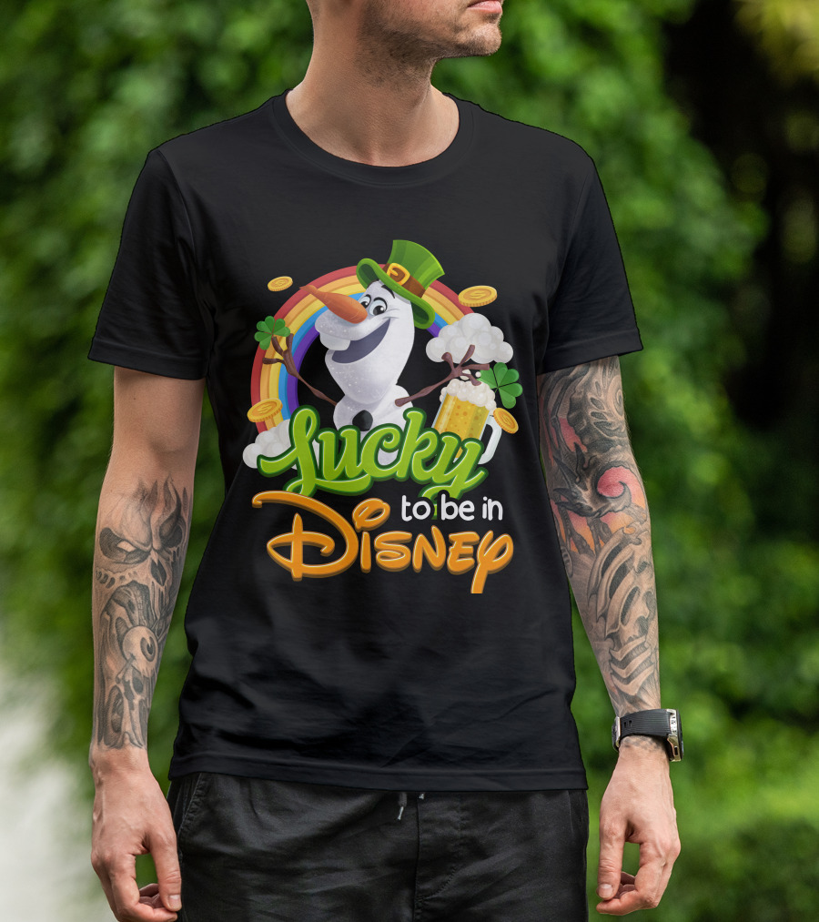 Lucky To Be In Disney Olaf St. Patrick's Day Rainbow Celebration T-Shirt