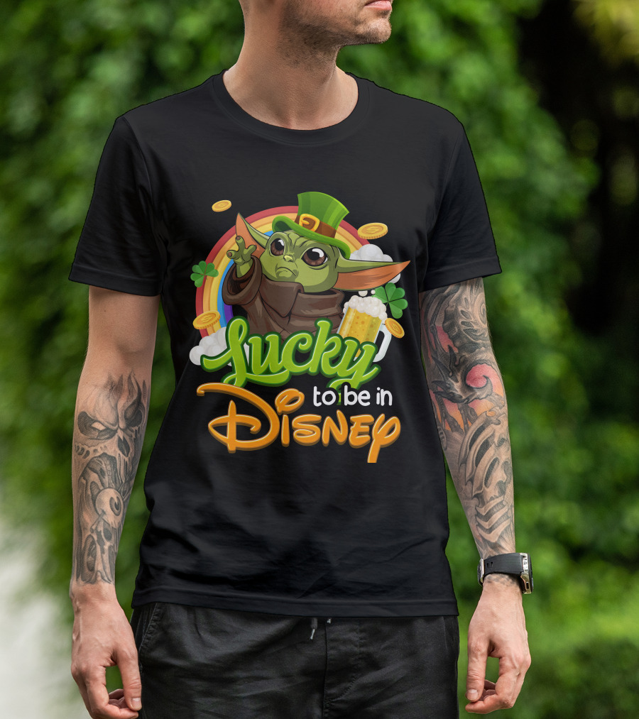 Lucky To Be In Disney Yoda St. Patrick's Day T-Shirt