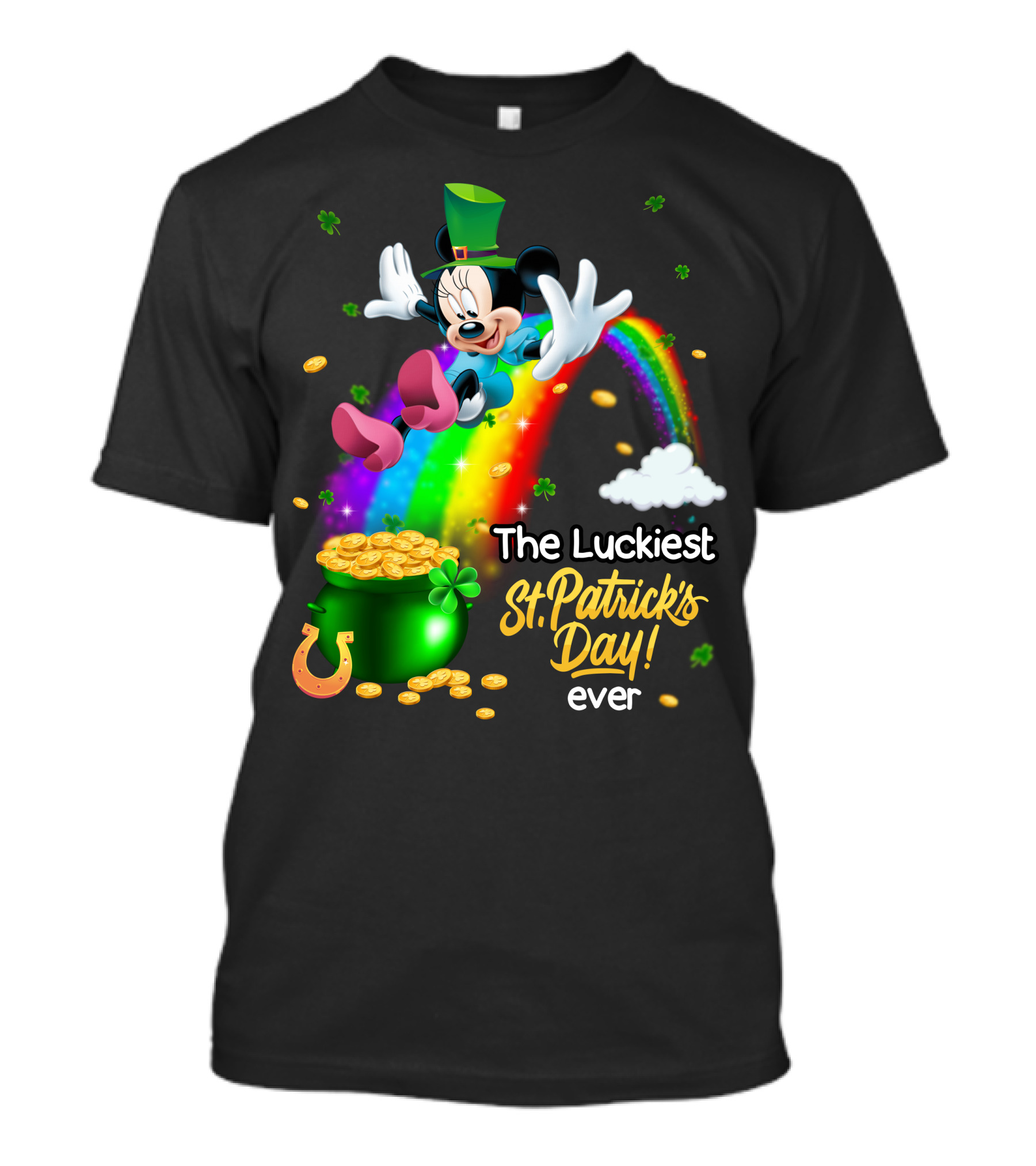 Minnie The Luckiest St. Patrick's Day Ever Rainbow Pot Of Gold T-Shirt