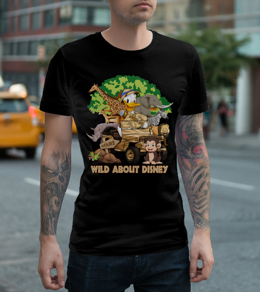 Wild About Disney Safari Adventure Featuring Donald Duck And Jungle Animals T-Shirt