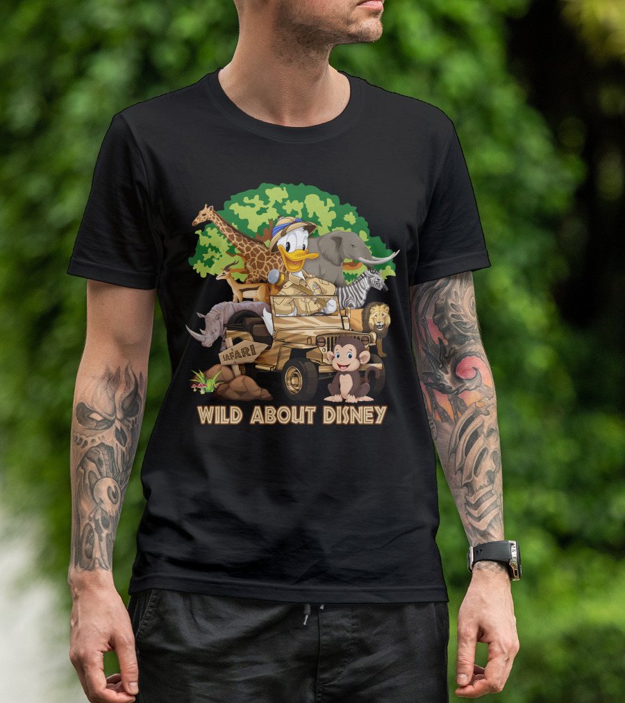 Wild About Disney Safari Adventure Featuring Donald Duck And Jungle Animals T-Shirt