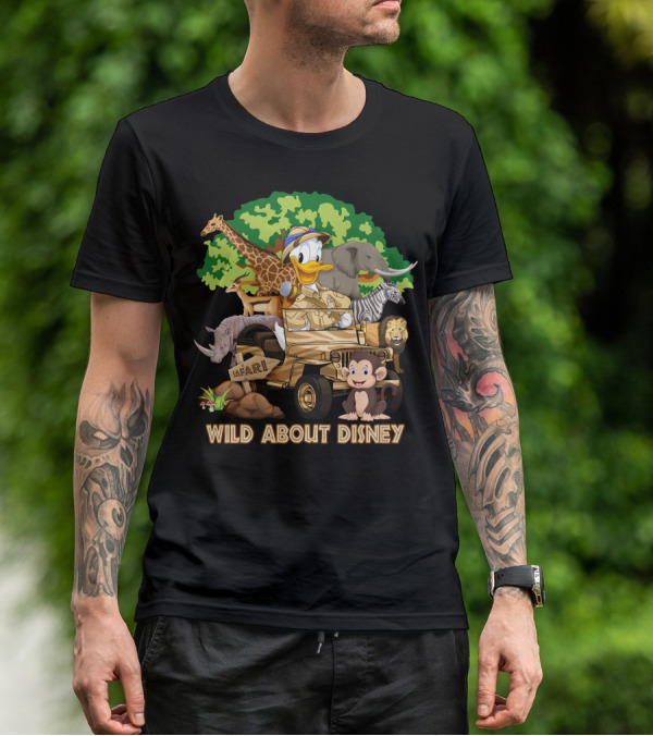 Wild About Disney Safari Adventure Featuring Donald Duck And Jungle Animals T-Shirt