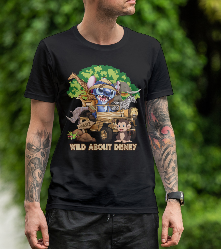 Wild About Disney Safari Stitch With Animals T-Shirt