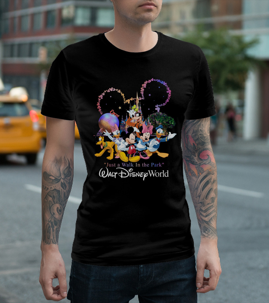 Just A Walk In The Park Walt Disney World EPCOT Mickey And Friends T-Shirt