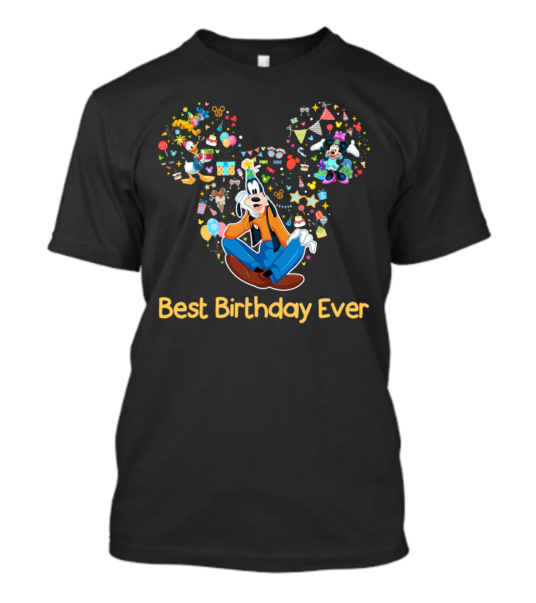 Best Birthday Ever Goofy Minnie Mickey Ears Celebration T-Shirt