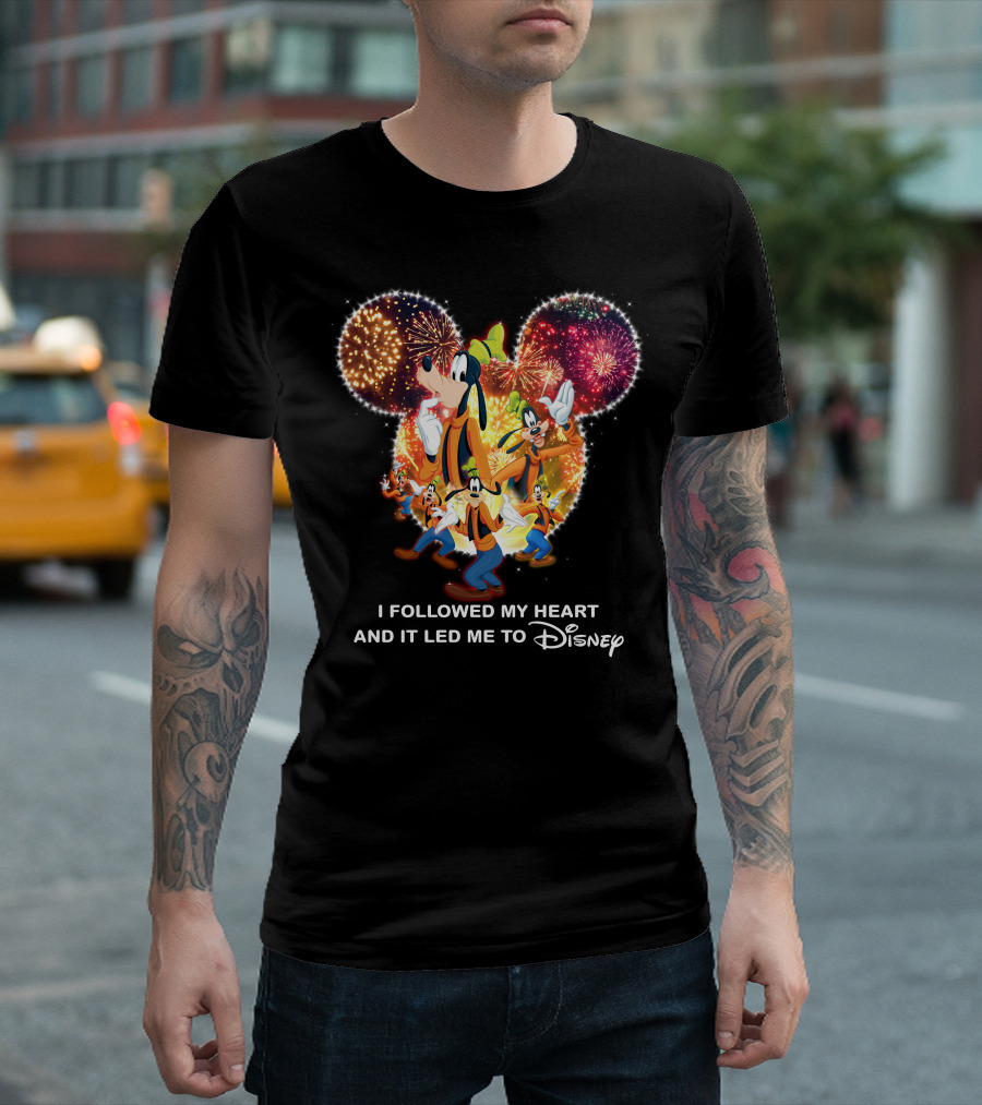 I Followed My Heart And It Led Me To Disney Goofy Fireworks T-Shirt