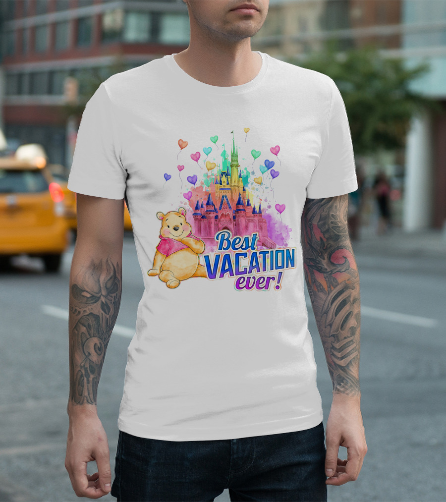 Best Vacation Ever Pooh Castle Balloons T-Shirt