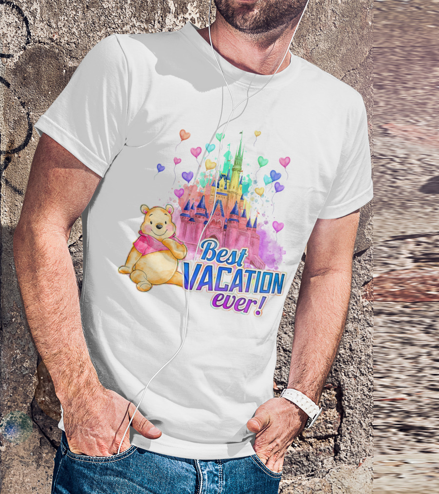 Best Vacation Ever Pooh Castle Balloons T-Shirt