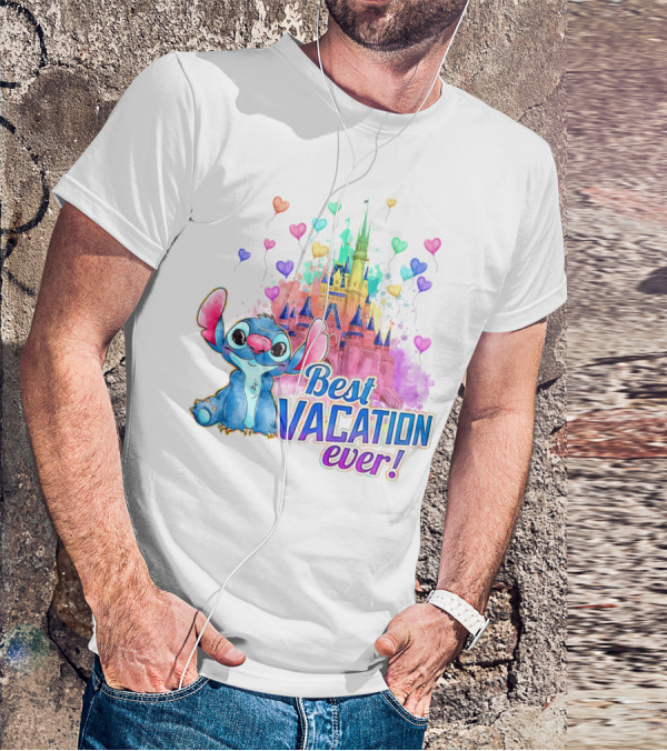 Best Vacation Ever Stitch Castle Balloons T-Shirt