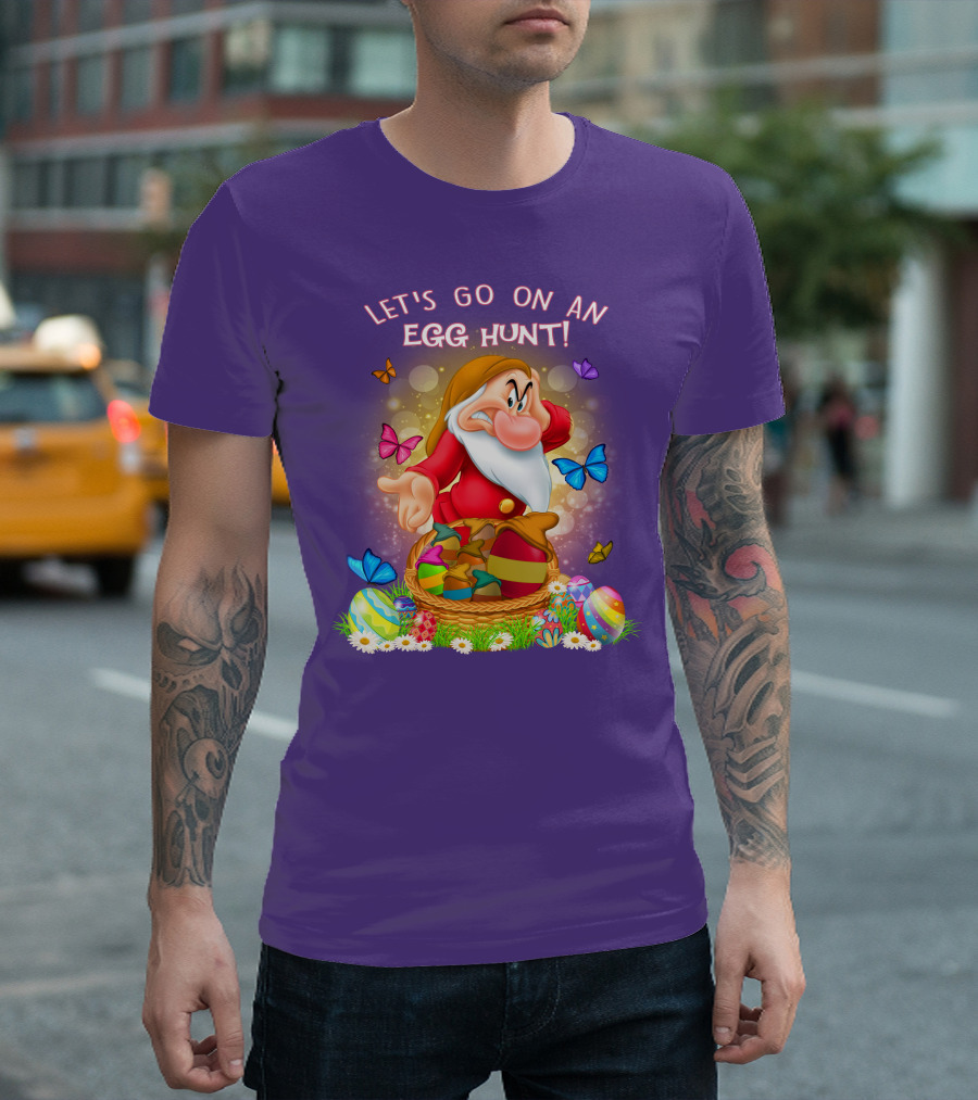 Let's Go On An Egg Hunt Grumpy Butterflies Easter Basket T-Shirt