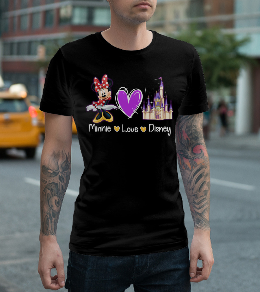 Minnie Love Disney Castle Heart T-Shirt