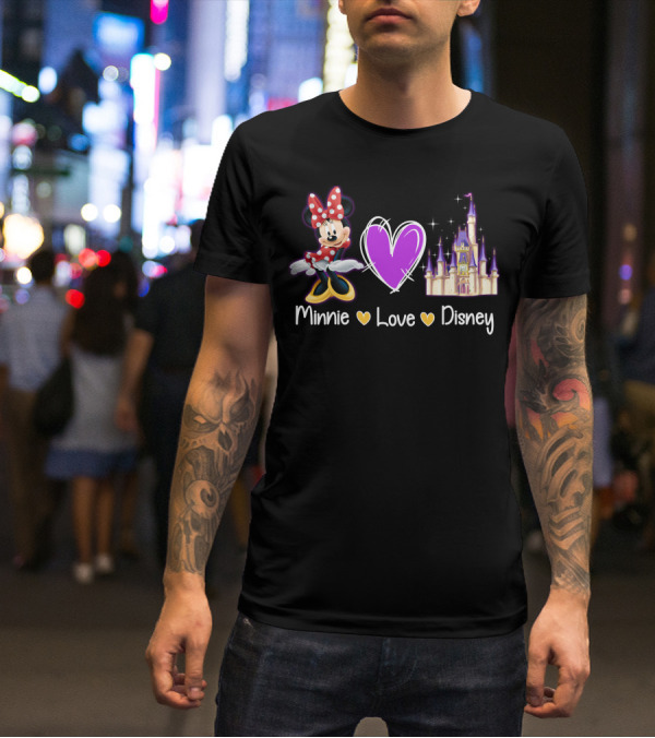 Minnie Love Disney Castle Heart T-Shirt