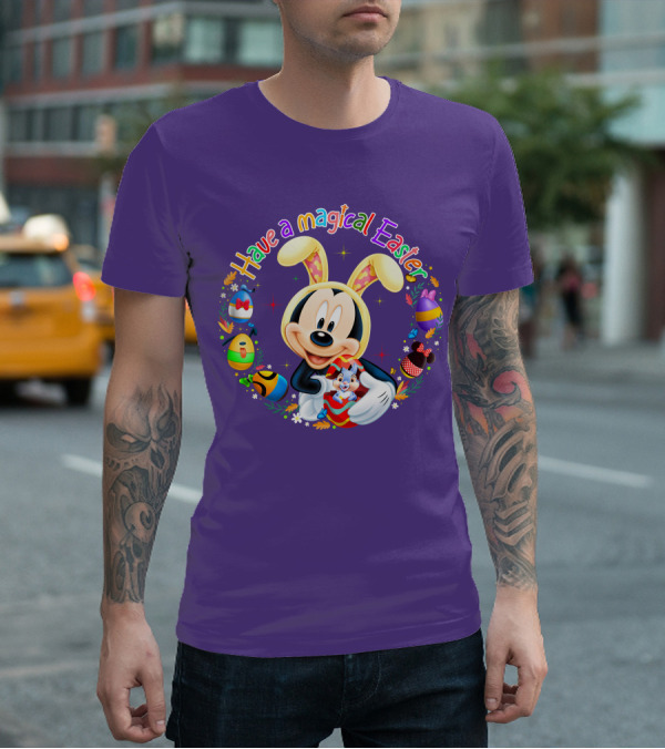 Have A Magical Easter Mickey Mouse With Bunny Ears And Colorful Eggs T-Shirt