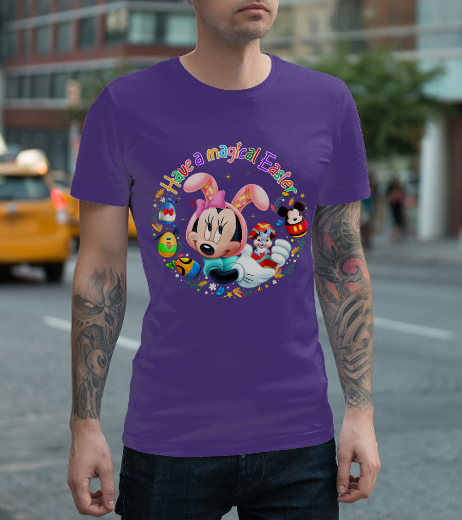 Minnie Mouse Have A Magical Easter With Easter Eggs And Flowers T-Shirt