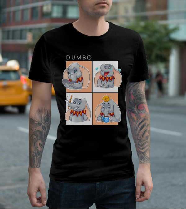 Dumbo Disney Elephant Cartoon Comic Expressions T-Shirt