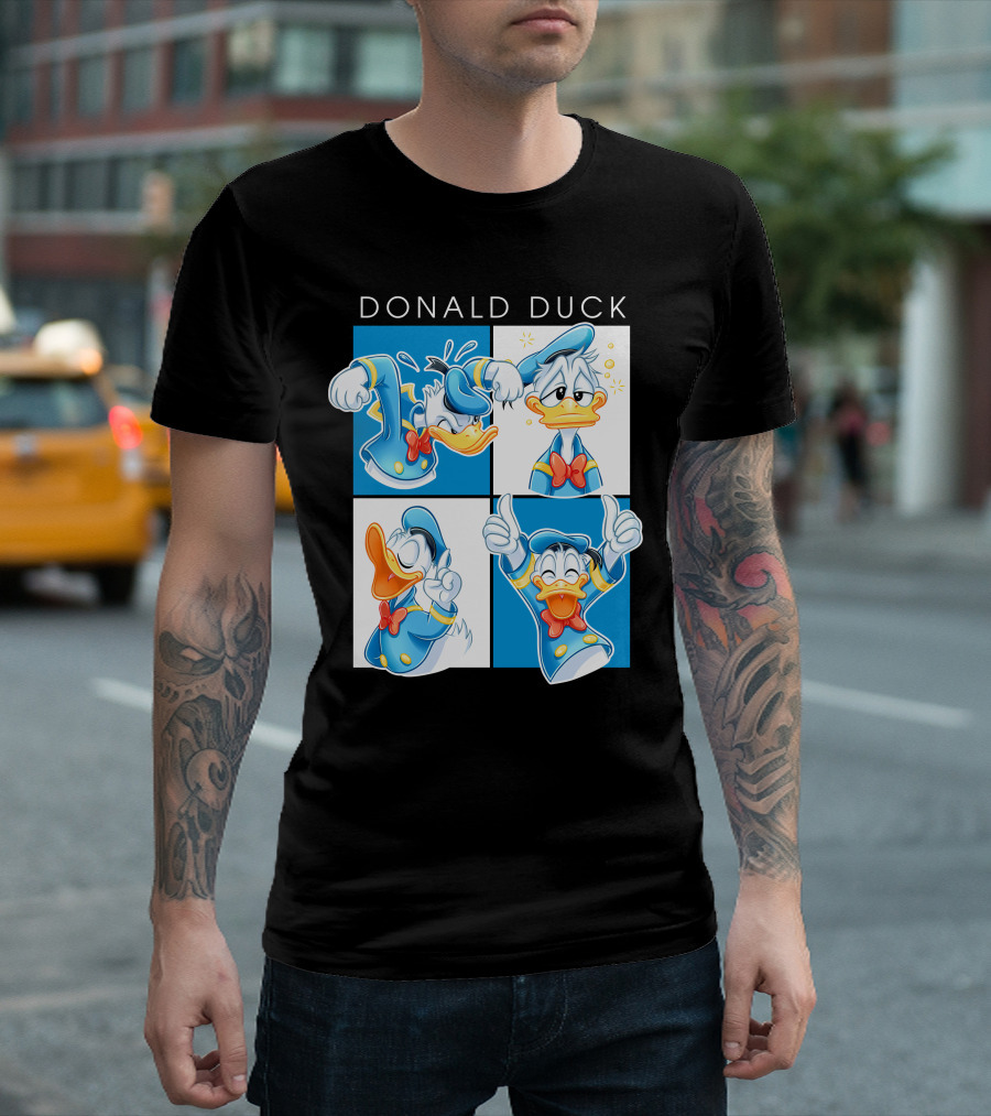 Donald Duck Emotions Blue Sailor Hat Bow Tie T-Shirt