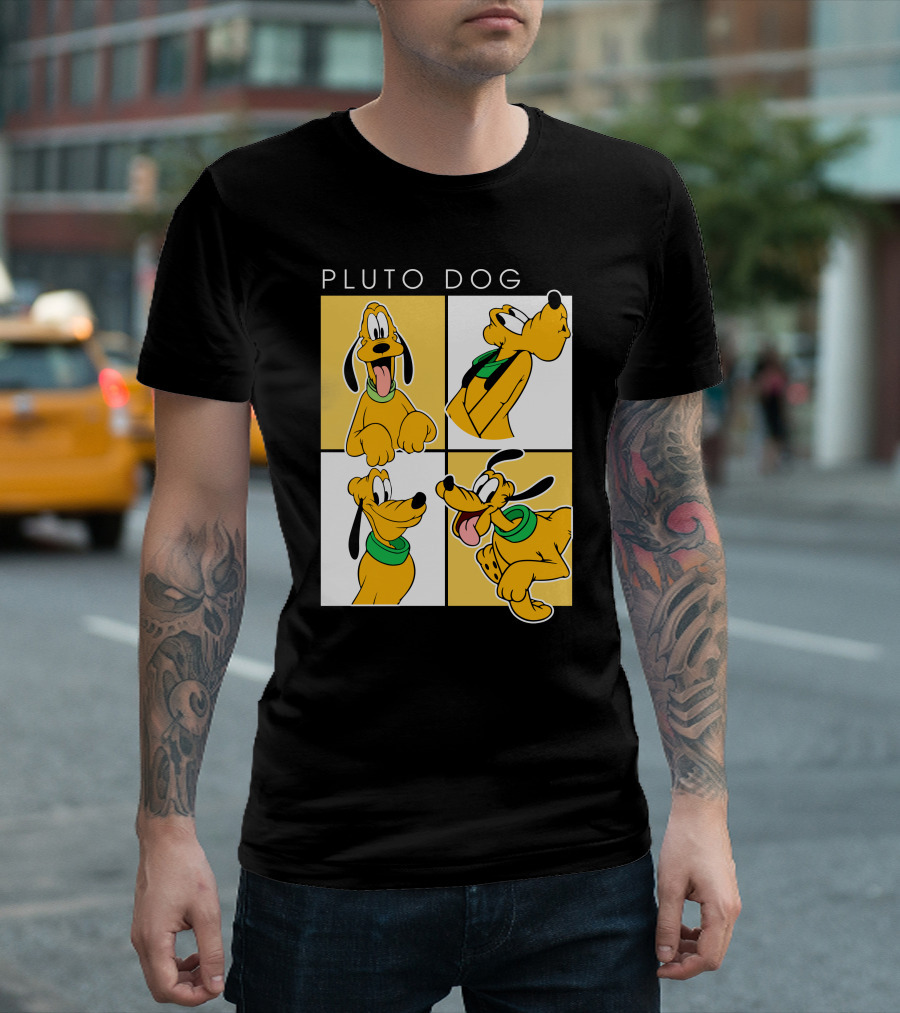 Pluto Dog Playful Expressions Collage T-Shirt
