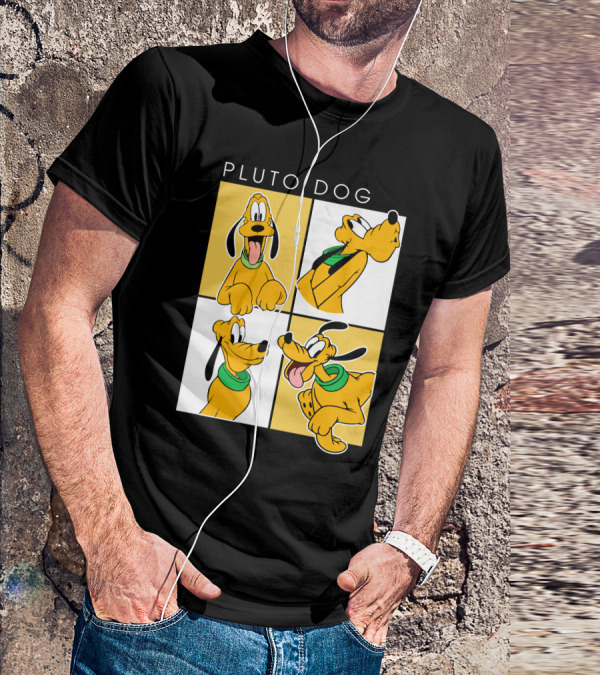 Pluto Dog Playful Expressions Collage T-Shirt